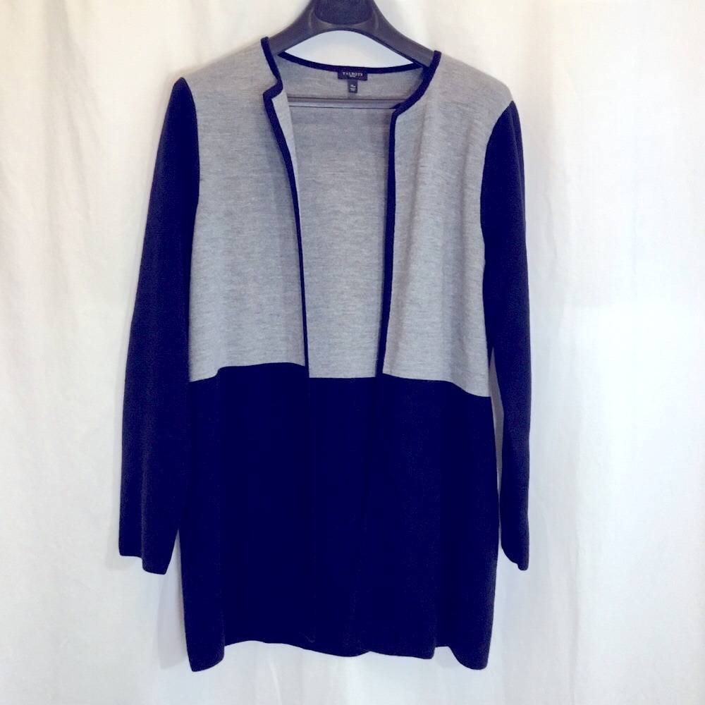 Talbots sweater Navy and Gray XL Petite